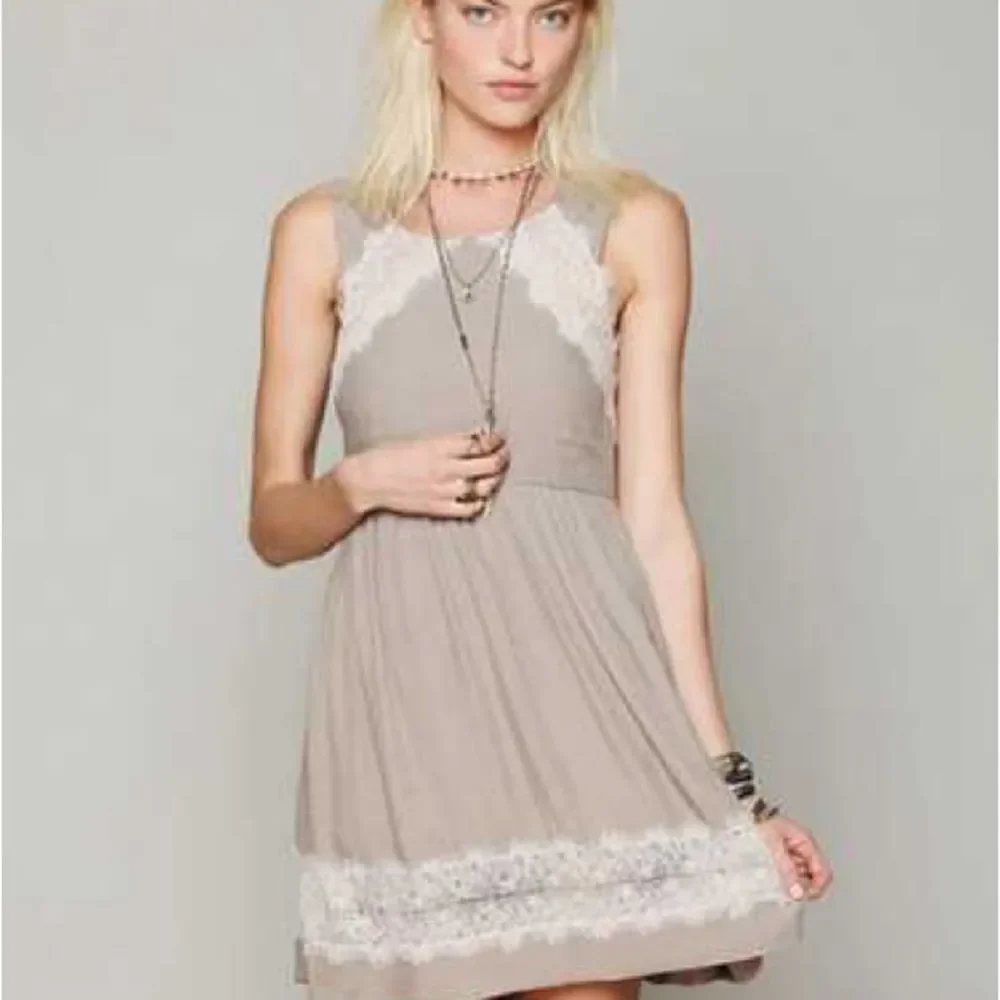 Free People Taupe Georgia Lace Dress Women’s Size 8